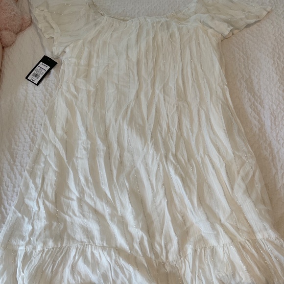 Art Class Youth White Dress With Sparkly Stripes Size XL (14/16) - Picture 2 of 4
